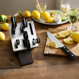 VEYUNA 7-Piece Self-Sharpening Knife Block Set - Food Prep Kitchen Knives
