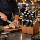 VEYUNA 24-Piece Knife Block Set, German Steel, Kitchen Shears, NSF Certified