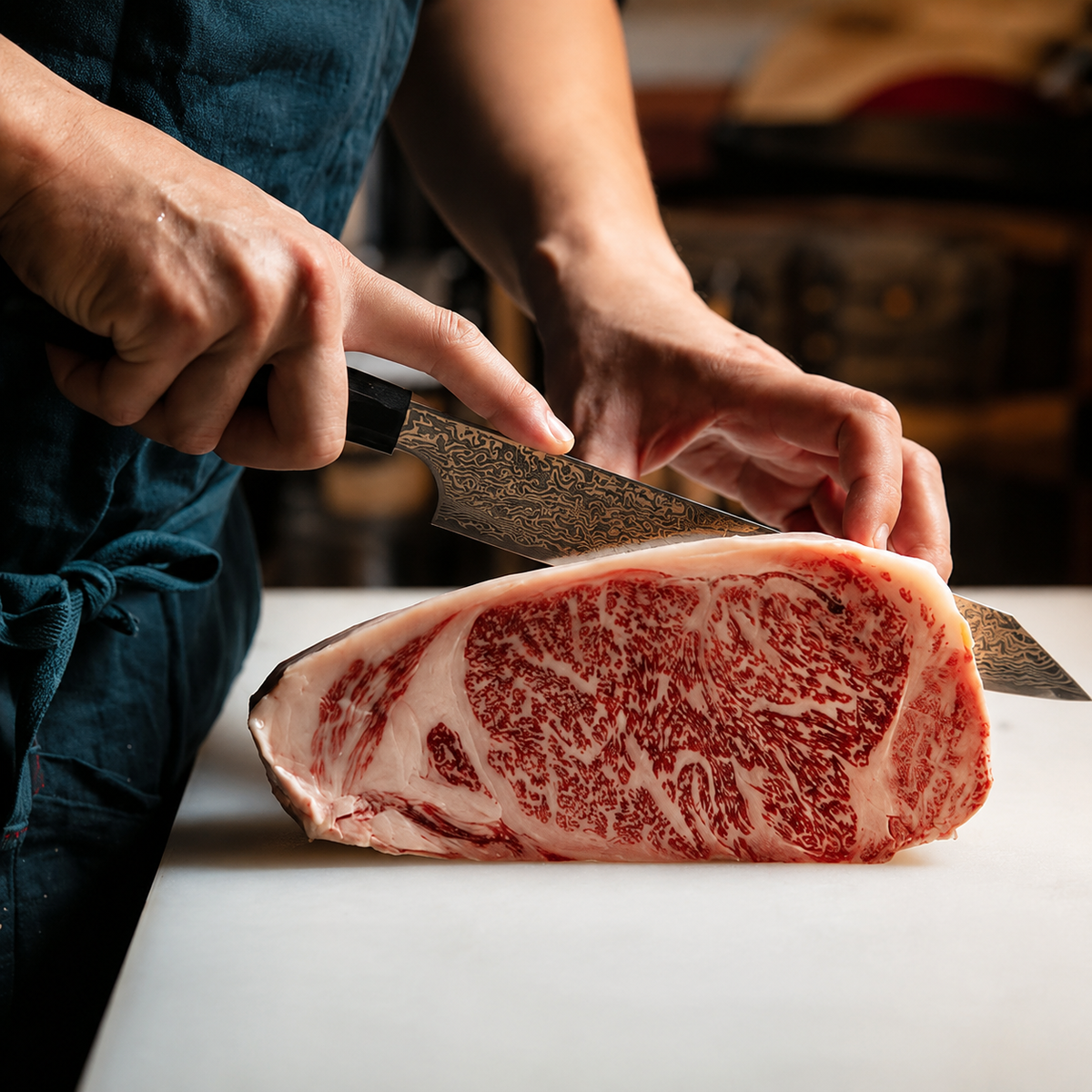 VEYUNA Kiritsuke Santoku Knife 180mm - Damascus Steel Food Prep