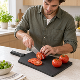 VEYUNA Wood Fiber Cutting Board, Obsidian Black with Handle & Non-Slip Feet