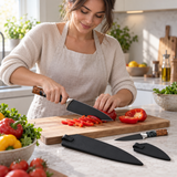 VEYUNA 2-Piece Knife Set, Chef & Paring Knives, Ravenstone Edition with Sheaths