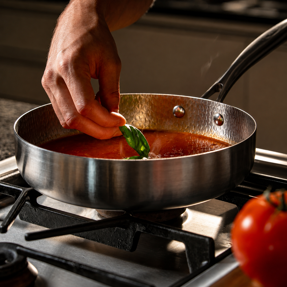 VEYUNA Titanium Hammered Cookware Set - 4-Piece Food Prep Pan Collection