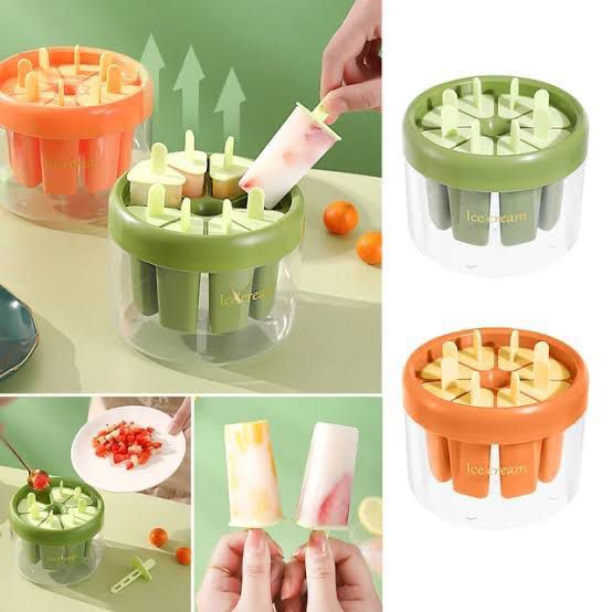 VEYUNA Treat Popsicle Mold, 8-Piece Frozen Snack Maker with Storage Bowl