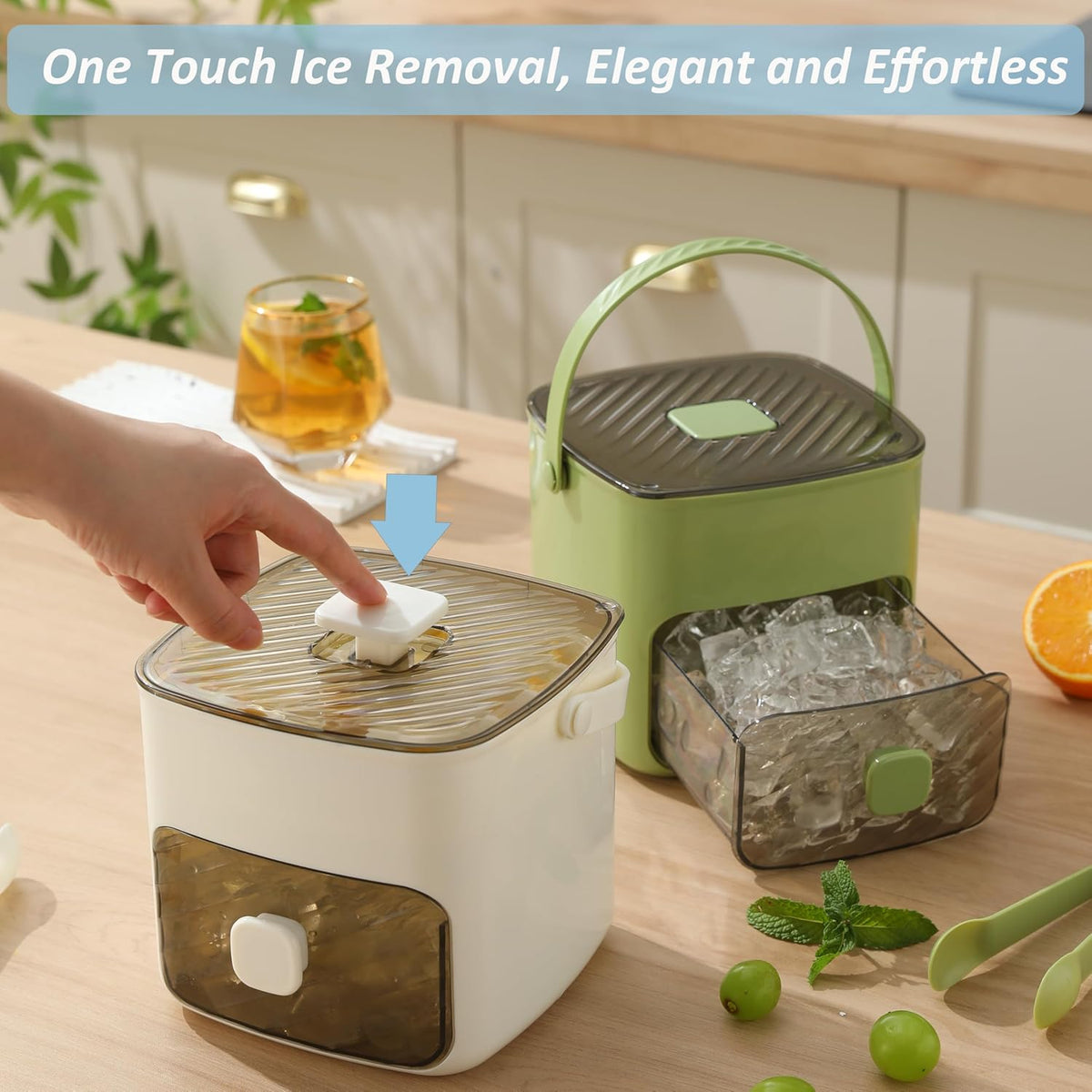 VEYUNA Ice Cube Tray Set – 48-Cube Ice Maker with Storage Box for Water & Treats