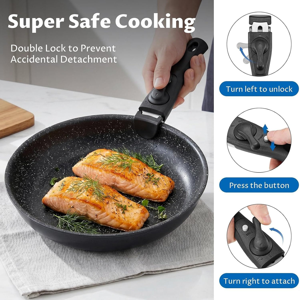 VEYUNA 10-Piece Cookware Set – PFAS-Free Nonstick Food Prep Pots & Pans