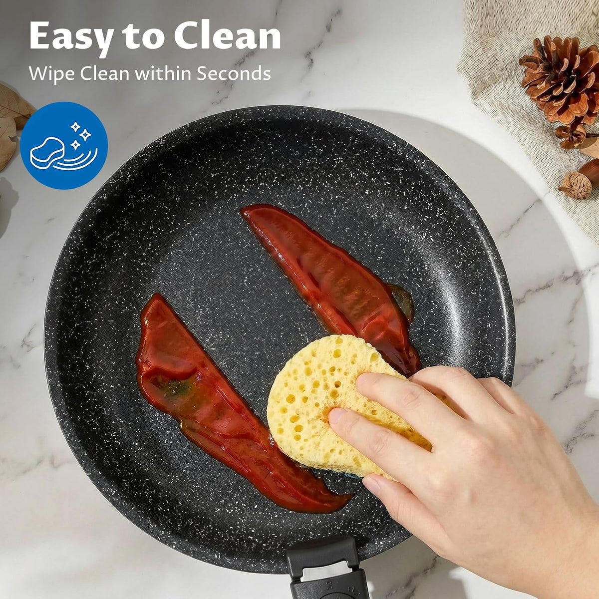 VEYUNA 10-Piece Cookware Set – PFAS-Free Nonstick Food Prep Pots & Pans