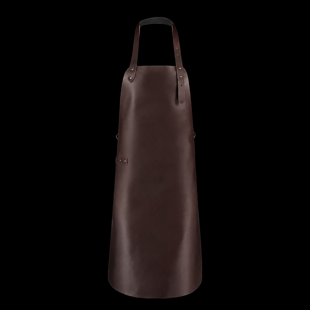 VEYUNA Leather Apron - Handcrafted Dark Brown Protective Apron for Food Prep