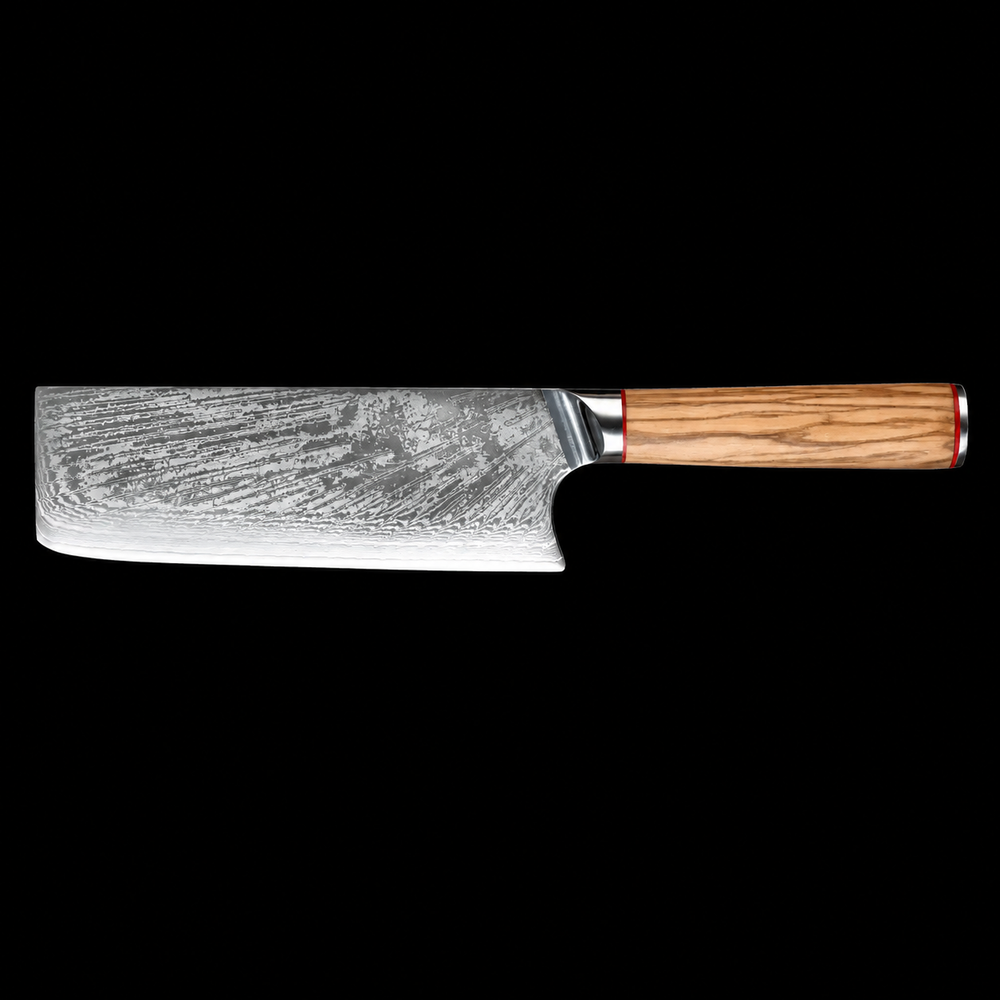 VEYUNA 7-Inch Cleaver Knife - 67-Layer AUS10 Damascus, Olive Wood, Food Prep