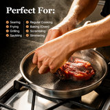 VEYUNA Titanium Cook & Prep Bundle - Hammered Pan & Cutting Board for Food Prep