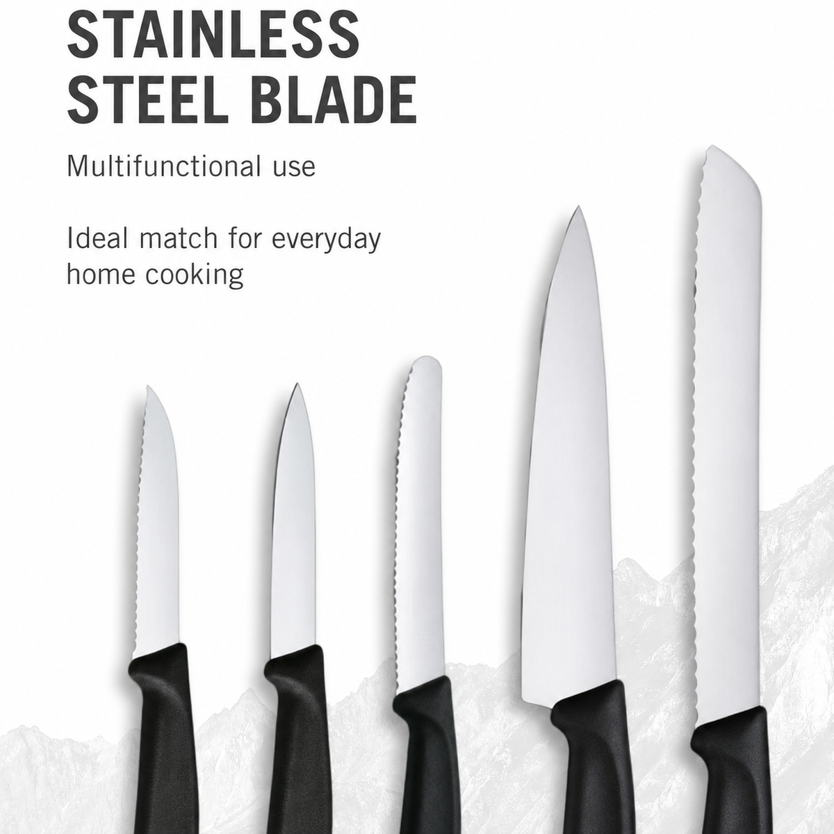 VEYUNA 5-Piece Kitchen Knife Set - Extra Sharp Stainless Steel Food Prep