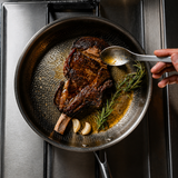 VEYUNA Titanium Cook & Prep Bundle - Hammered Pan & Cutting Board for Food Prep