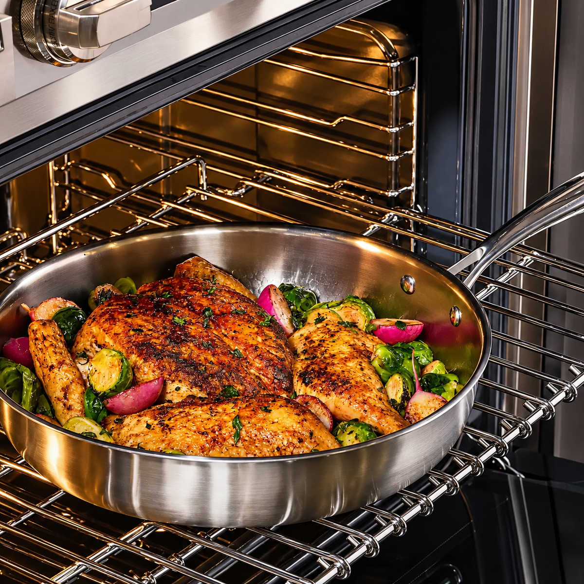VEYUNA Titanium Hammered Pan Duo - Frying Pan & Spatula for Food Prep