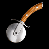 VEYUNA Pizza Slicer - Olive Wood Handle, Stainless Steel Wheel for Food Prep