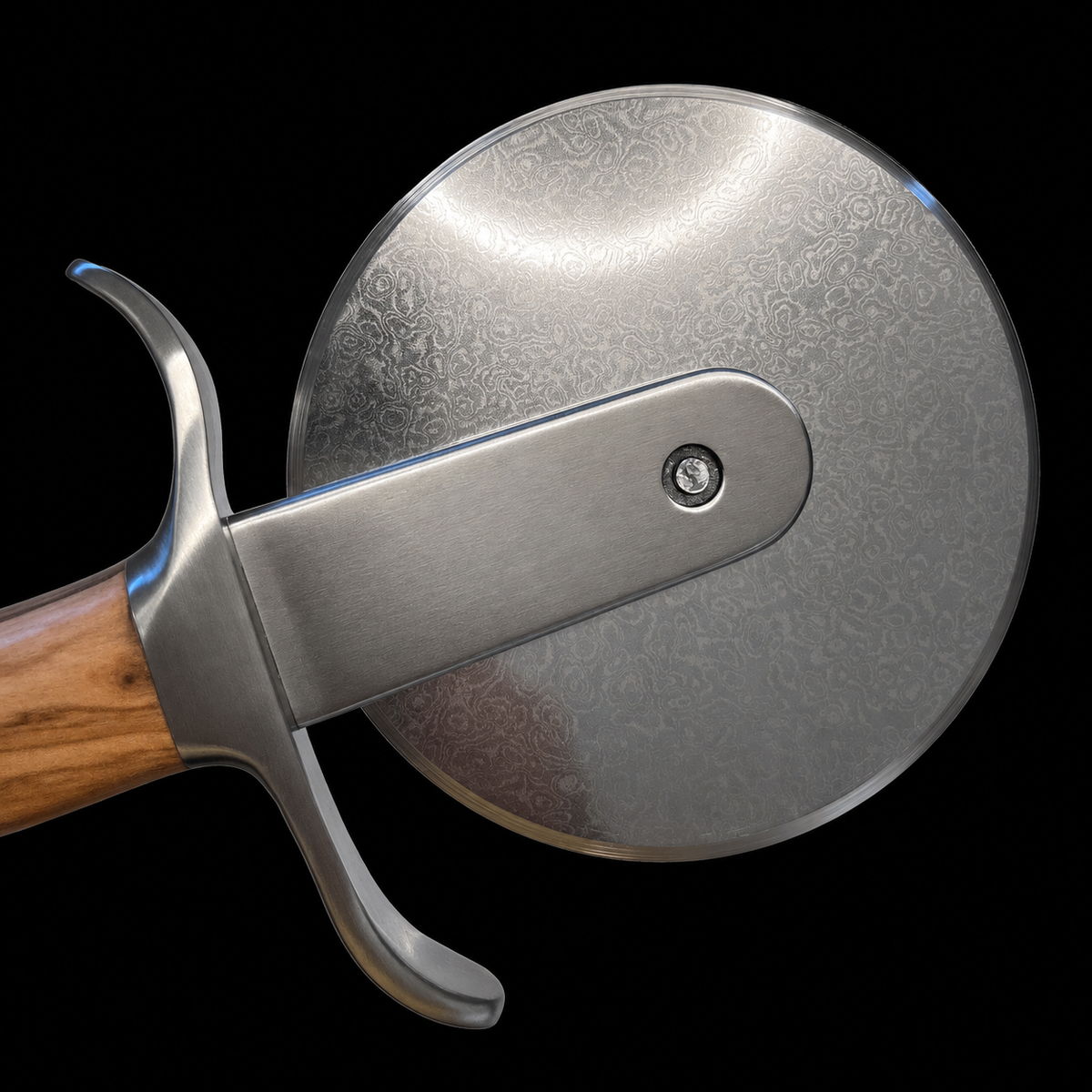 VEYUNA Pizza Slicer - Olive Wood Handle, Stainless Steel Wheel for Food Prep