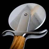 VEYUNA Pizza Slicer - Olive Wood Handle, Stainless Steel Wheel for Food Prep