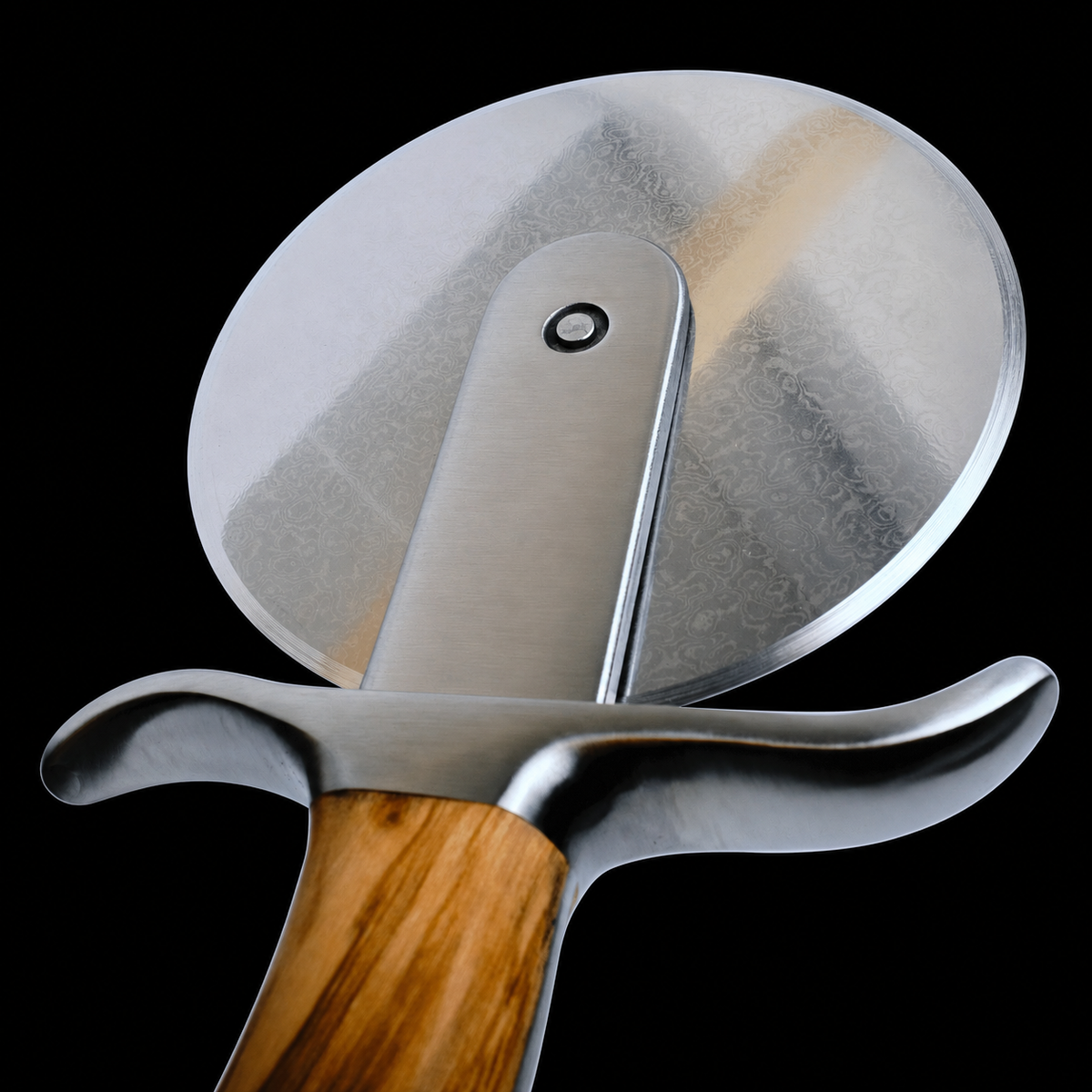 VEYUNA Pizza Slicer - Olive Wood Handle, Stainless Steel Wheel for Food Prep