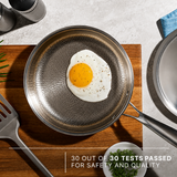 VEYUNA Titanium Hammered Pan Duo - Frying Pan & Spatula for Food Prep