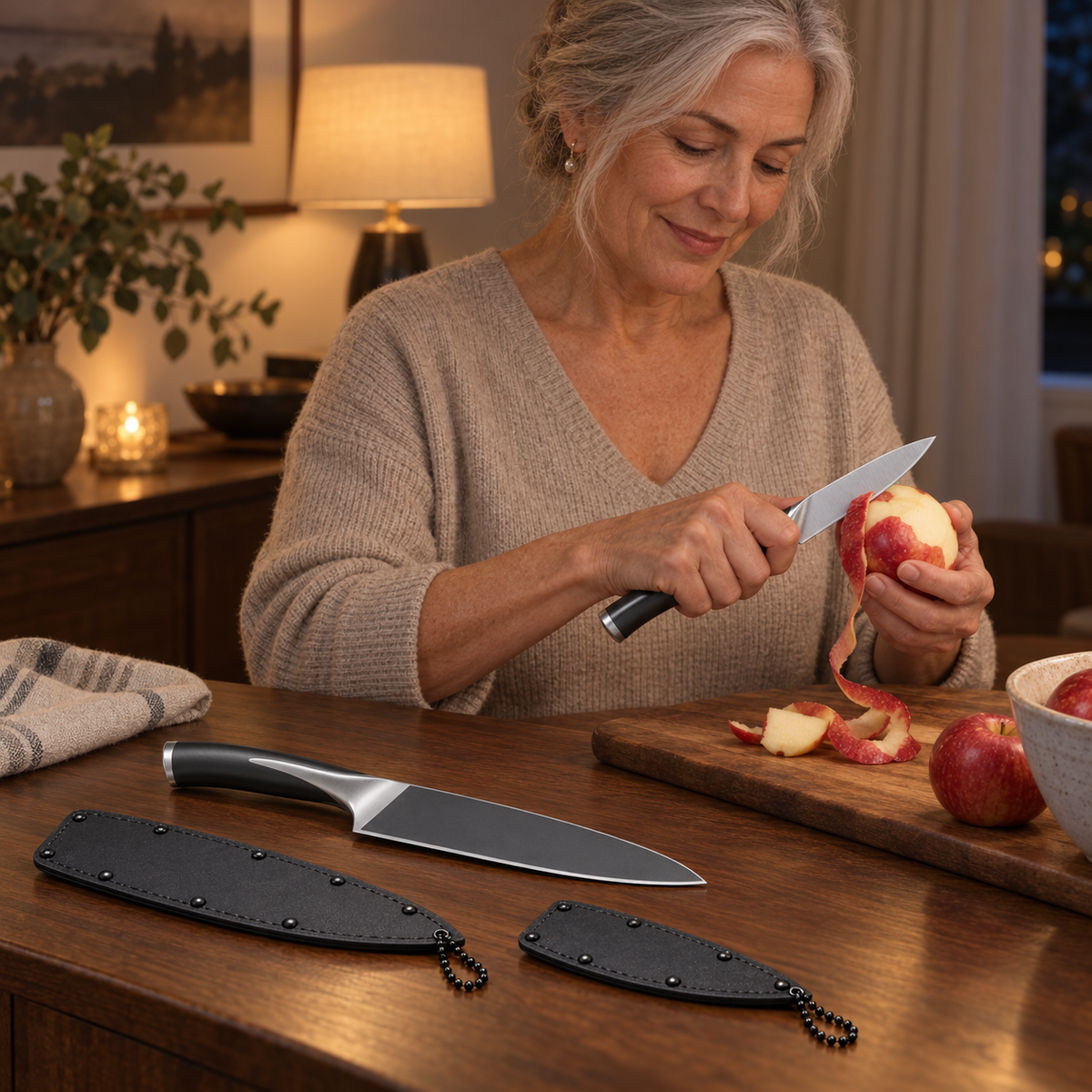 VEYUNA 2-Piece Knife Set 8" Chef & 3.5" Paring, KISS Edition, Stainless Steel