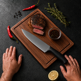 VEYUNA 11-Piece Black Knife Set with Sharpener - Stainless Steel Food Prep