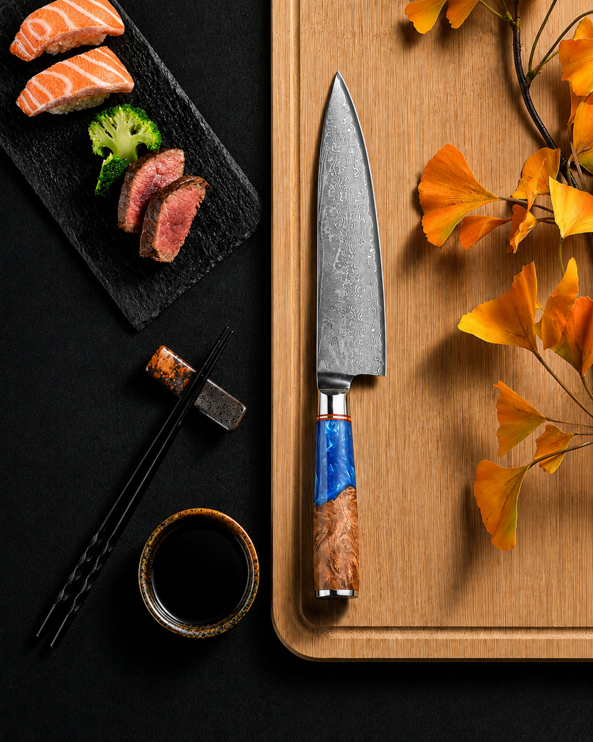 VEYUNA Chef Knife 8-Inch – VG10 Damascus Steel for Fresh Food Prep