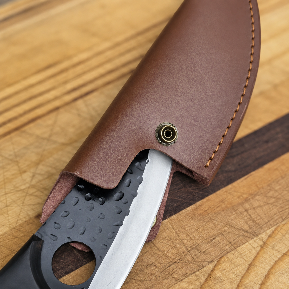 VEYUNA Boning Knife, Hammer Forged Steel Blade for Meat & Food Prep with Sheath
