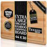 VEYUNA Extra Large Bamboo Food Cutting Board, 44x30cm, Pre-Oiled, 2cm Thick