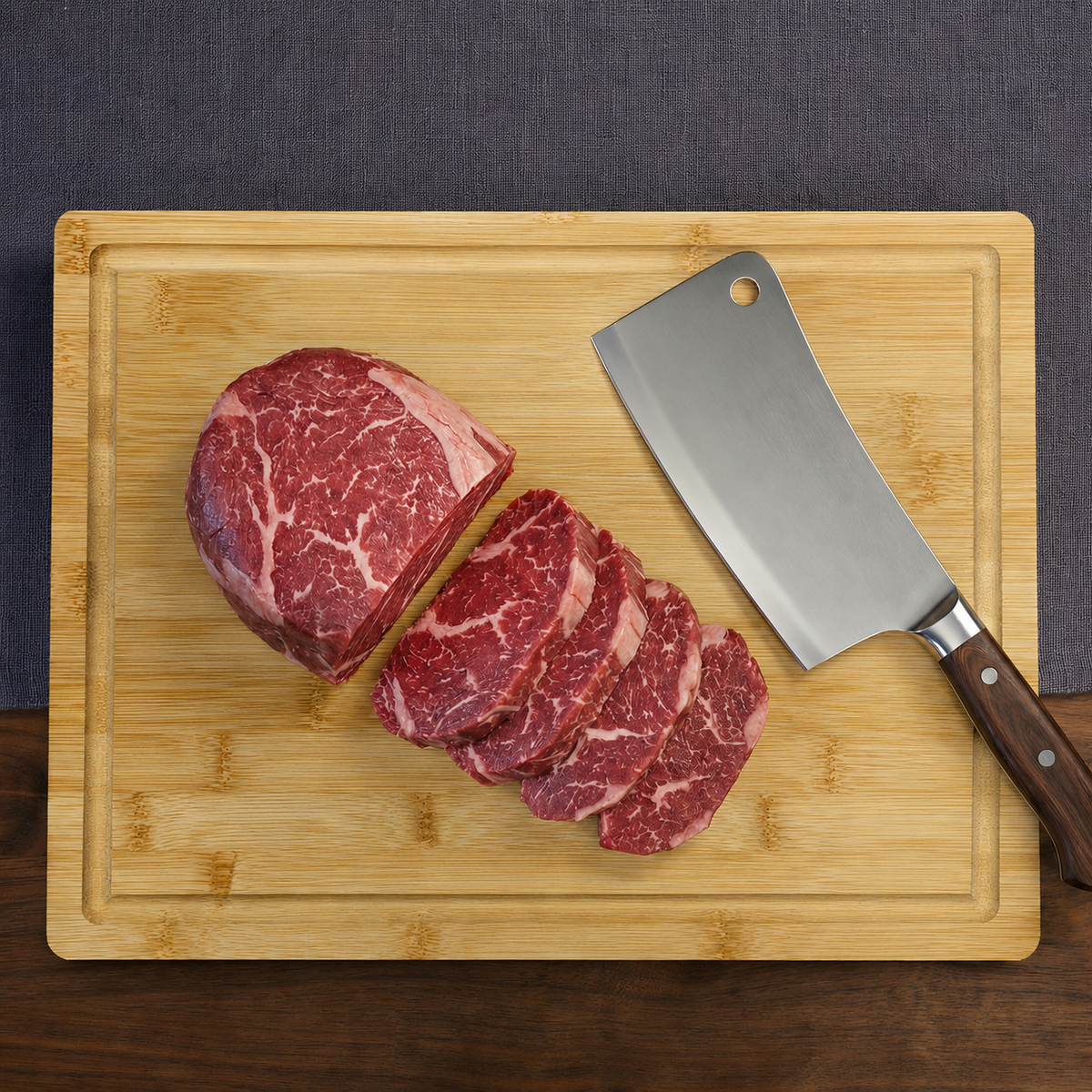 VEYUNA Butcher Block Cutting Board, 40x30cm, 3.8cm Thick, Food Prep, Bamboo
