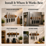 VEYUNA Magnetic Knife Holder – 16-Inch Acacia Wood Wall Bar for Food Prep