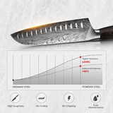 VEYUNA Santoku Knife 18cm – Powder Steel 12° Blade for Fresh Food Prep