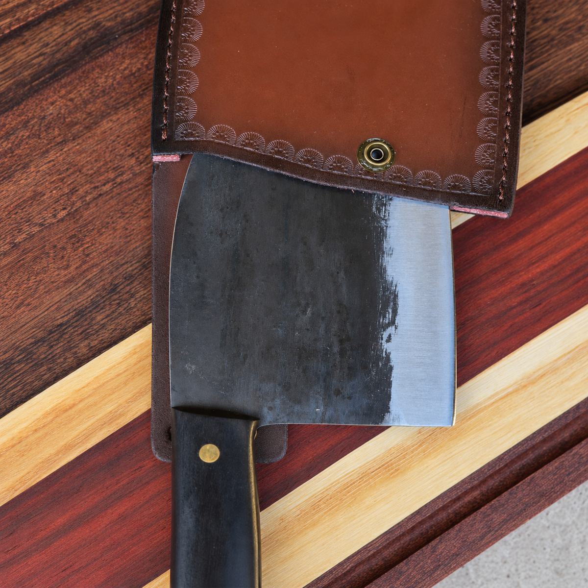 VEYUNA Butcher Knife, Hammer Forged Cleaver for Meat & Food Prep, Heavy Duty