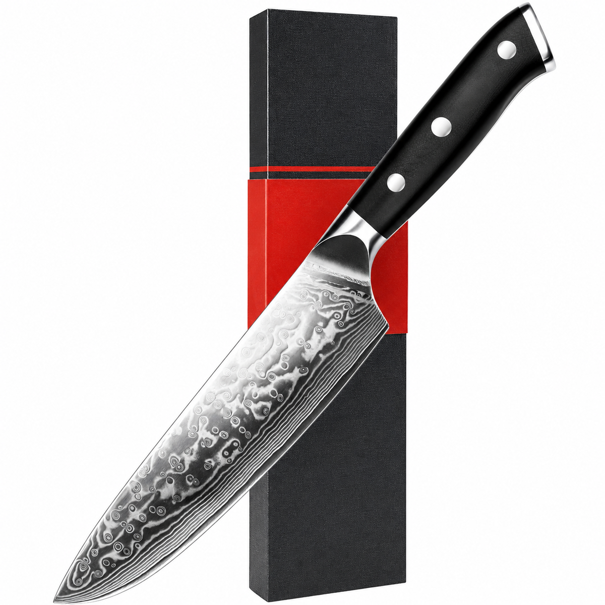 VEYUNA Chef Knife – 8-Inch 67-Layer Damascus Steel Food Prep Knife