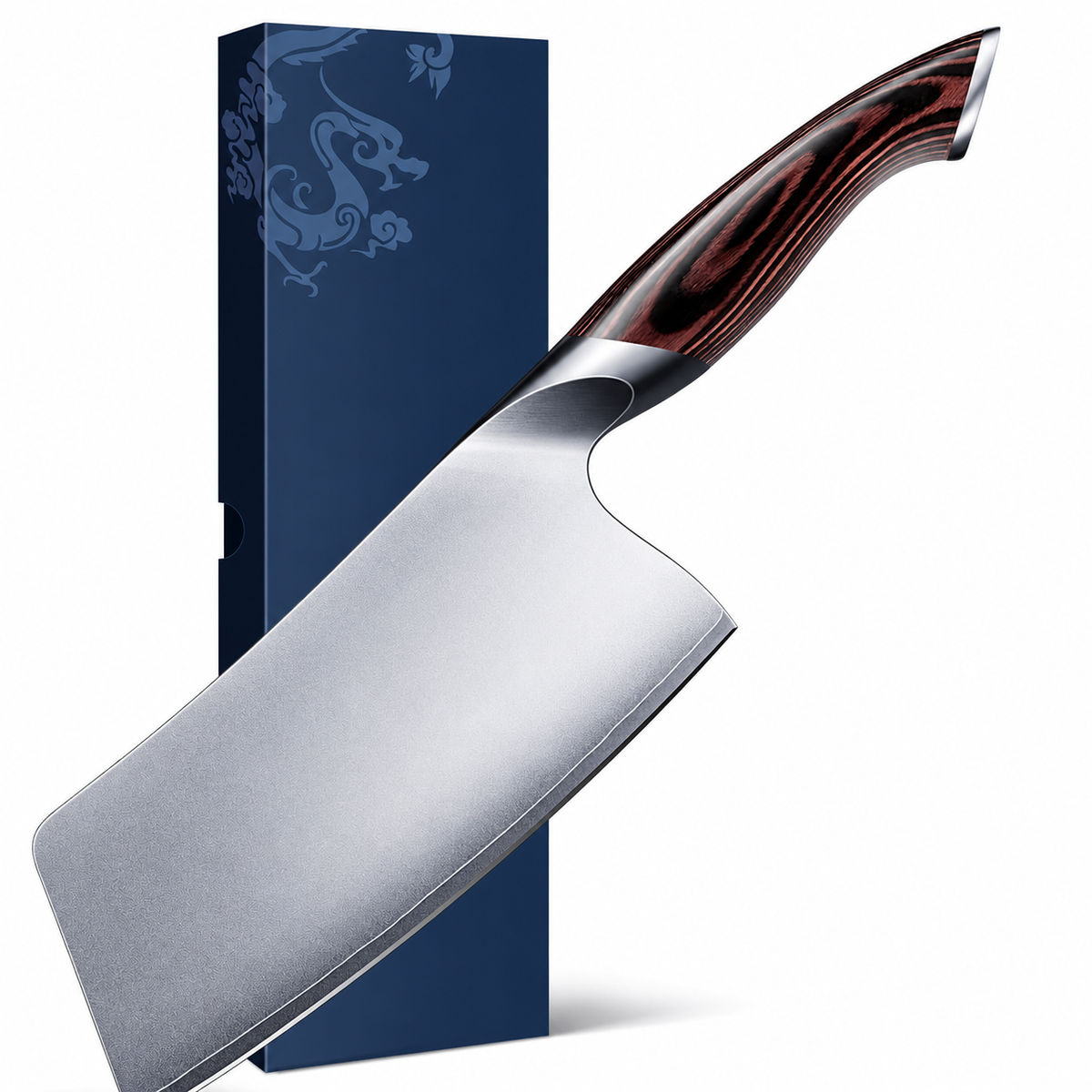 VEYUNA Cleaver Knife – 7-Inch High Carbon Steel Food, Meat & Vegetable Chopper