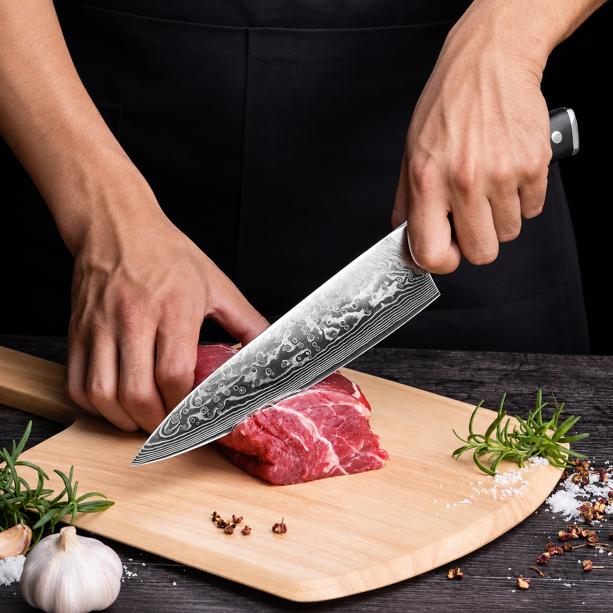 VEYUNA Chef Knife – 8-Inch 67-Layer Damascus Steel Food Prep Knife