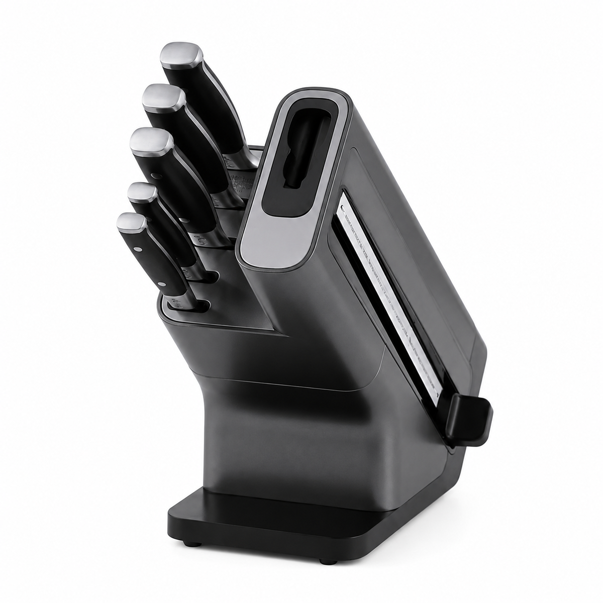 VEYUNA 5-Piece Knife Block Set – Built-In Sharpener for Fresh Food Prep