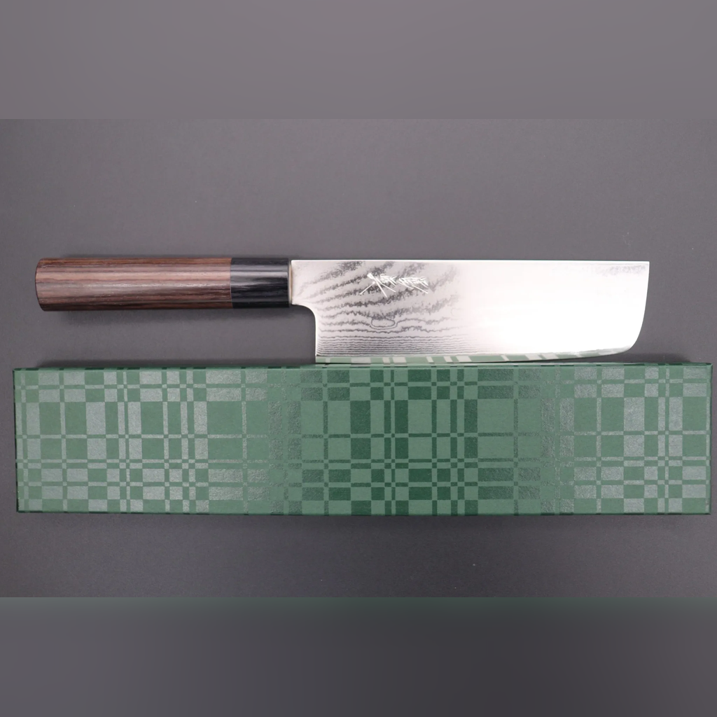 VEYUNA Nakiri Knife 165mm – Damascus Steel for Fresh Food Prep