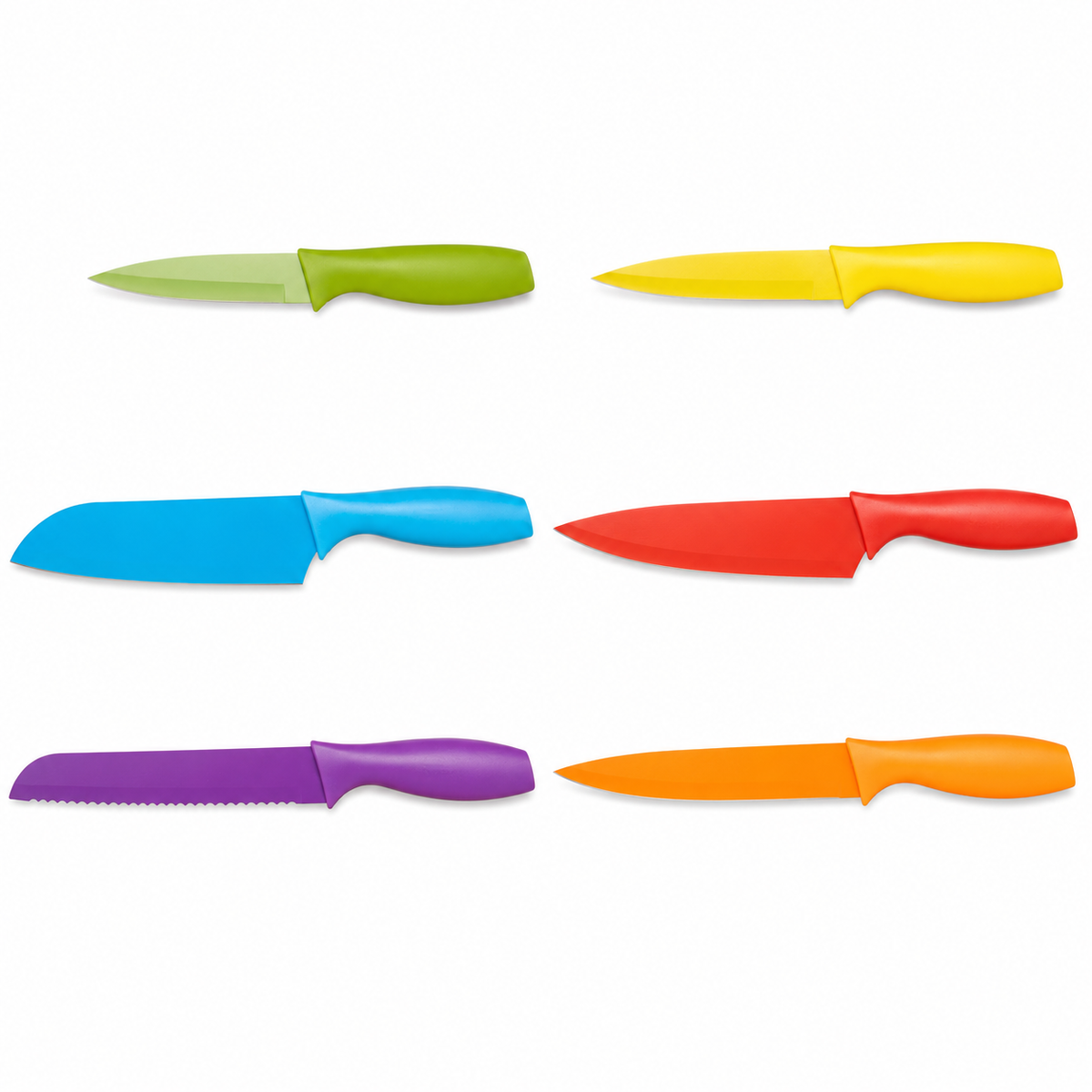 VEYUNA 12-Piece Knife Set, Multicolor Blade Guards for Food Meal Prep