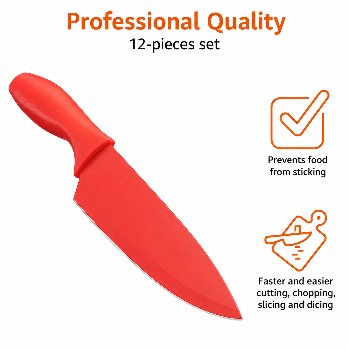 VEYUNA 12-Piece Knife Set, Multicolor Blade Guards for Food Meal Prep