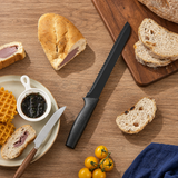 VEYUNA 5-Piece Food Knife Set, Anti-Rust Steel, Blade Guards & Sharpener