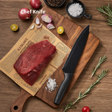 VEYUNA 5-Piece Food Knife Set, Anti-Rust Steel, Blade Guards & Sharpener