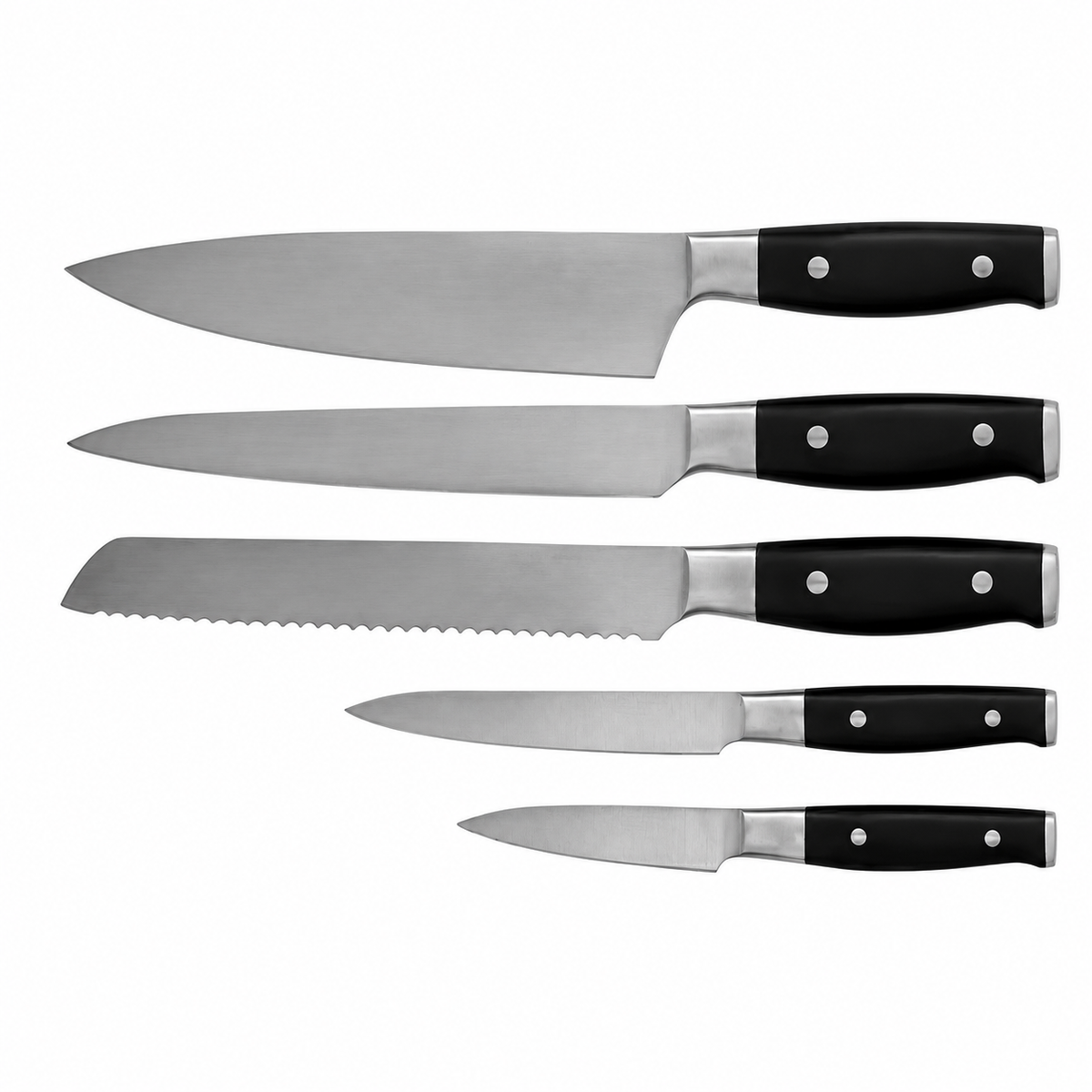 VEYUNA 5-Piece Knife Block Set – Built-In Sharpener for Fresh Food Prep
