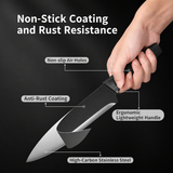 VEYUNA 5-Piece Food Knife Set, Anti-Rust Steel, Blade Guards & Sharpener