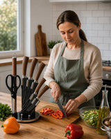 VEYUNA Knife Set 8-Piece – Granite-Coated Blades for Fresh Food Prep