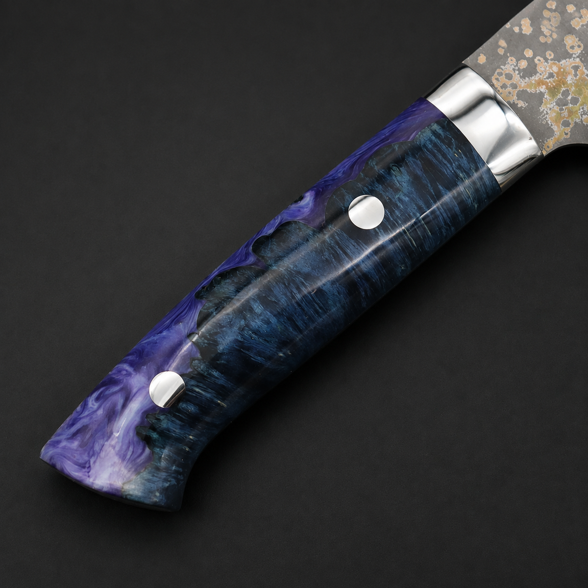 VEYUNA Nakiri Knife 165mm – VG-10W Golden Rainbow Damascus for Food Prep