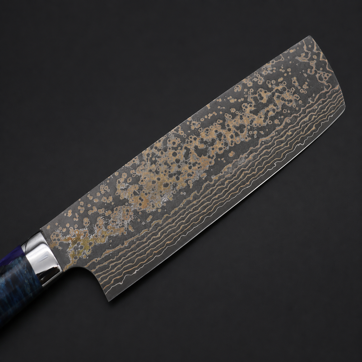 VEYUNA Nakiri Knife 165mm – VG-10W Golden Rainbow Damascus for Food Prep