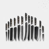 VEYUNA Damascus Knife Set – 11-Piece High-Carbon Steel Food Prep Knives & Gift Set