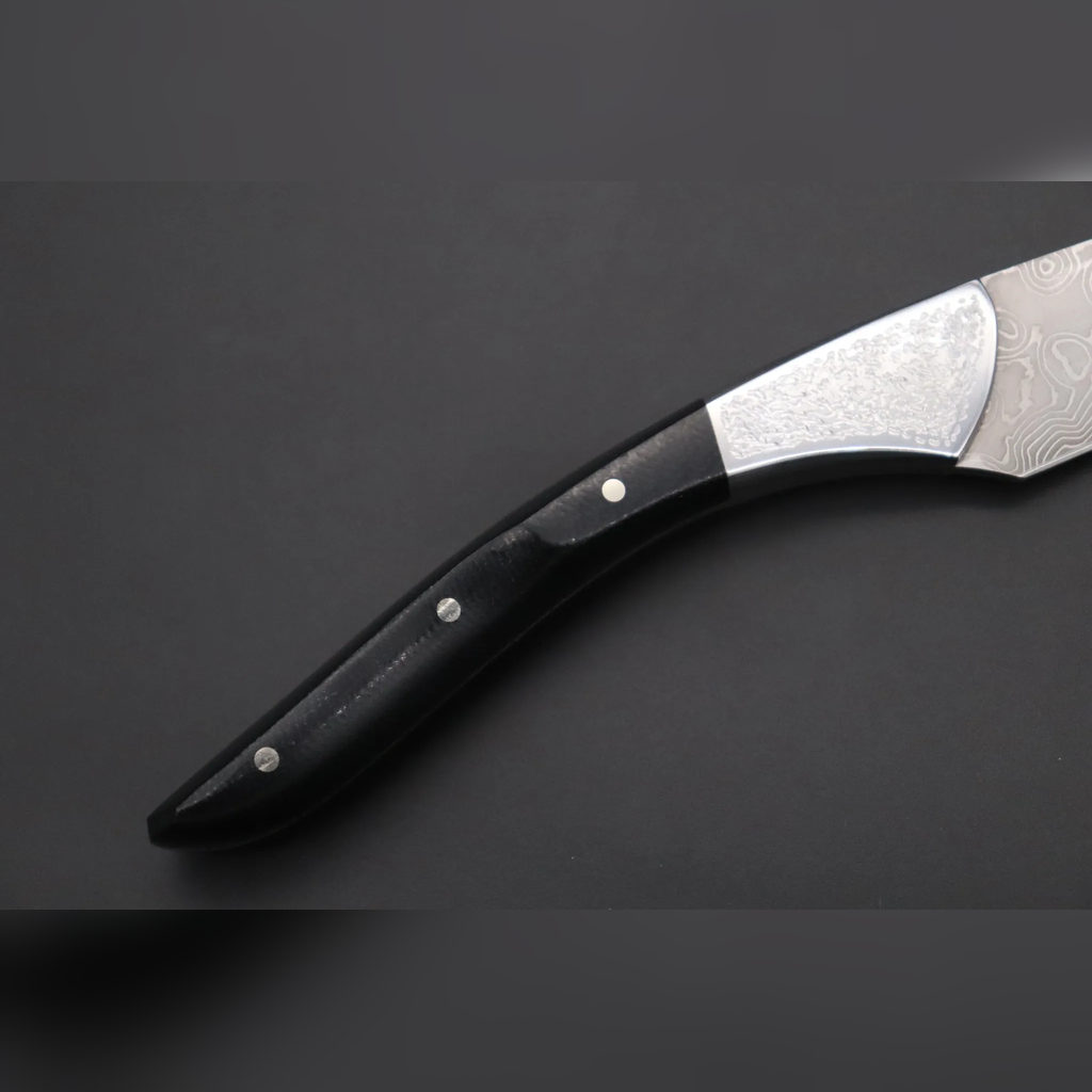 VEYUNA Utility Steak Knife – Hammer-Forged Damascus Steel for Food Prep