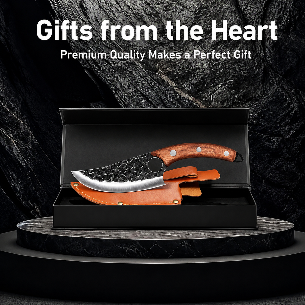 VEYUNA Chef Knife – High-Carbon Steel Curved Blade for Fresh Food Prep