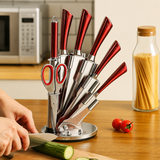 VEYUNA Knife Set 8-Piece – Stainless Steel Blades for Fresh Food Prep