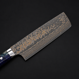 VEYUNA Nakiri 165mm Knife– VG-10W Golden Rainbow Damascus for Food Prep
