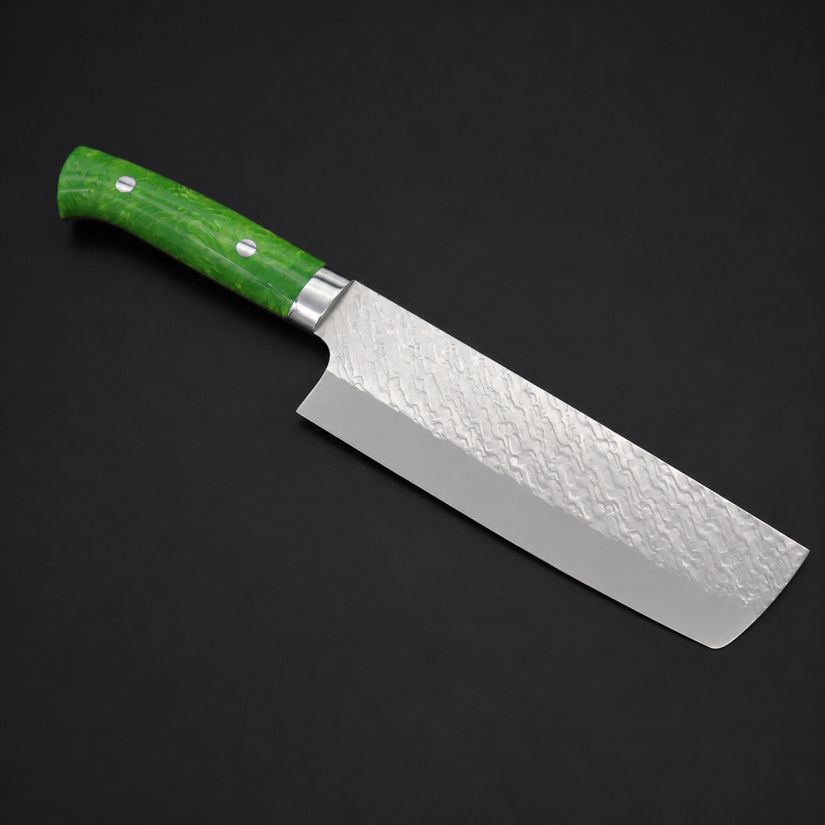 VEYUNA Nakiri Knife 165mm – San-Mai Hammered Steel for Fresh Food Prep